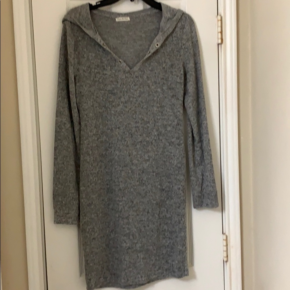 Hooded Grey Mini Dress